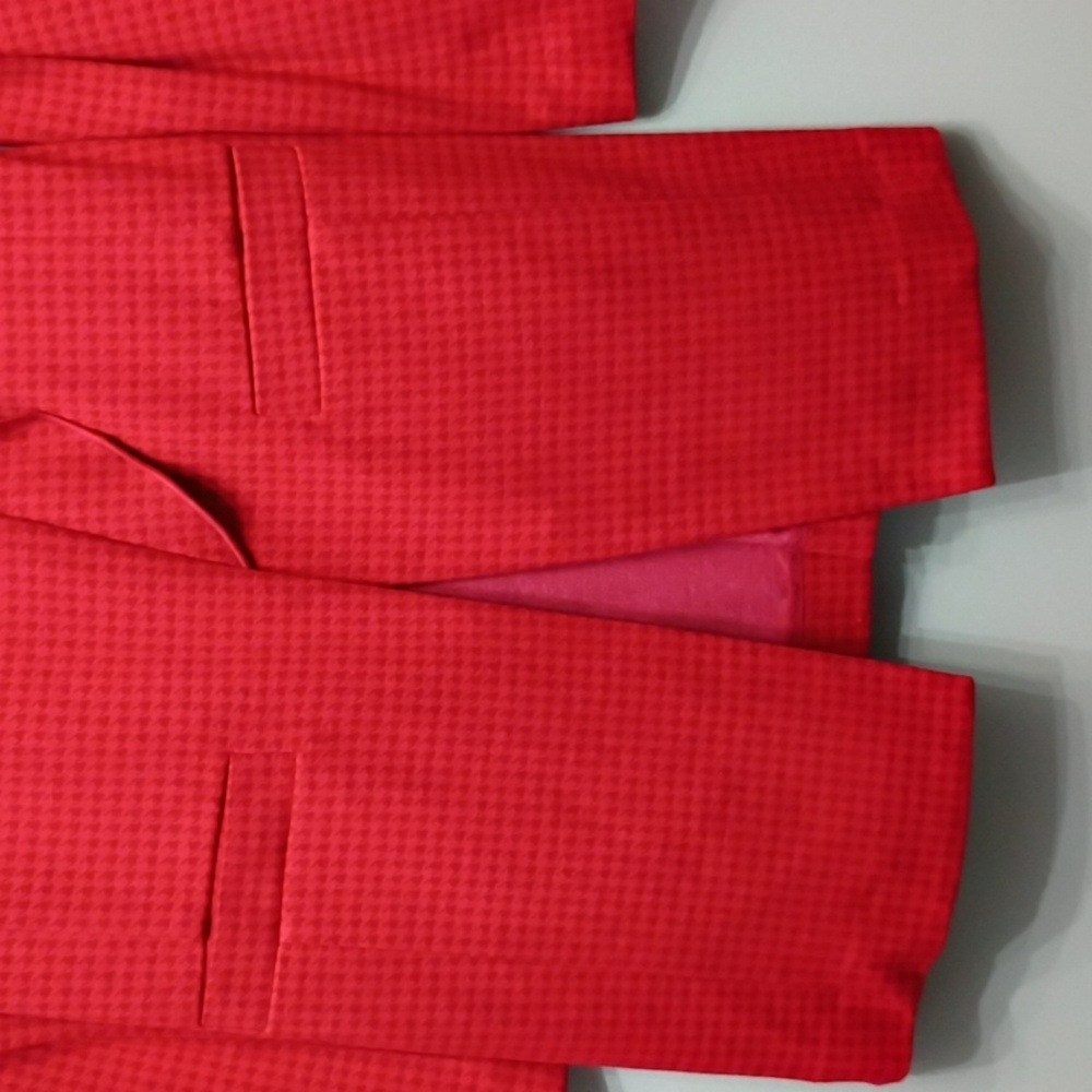 Cabi Red Houndstooth Celebration Women's Red Coat SZ Small - Picture 5 of 11